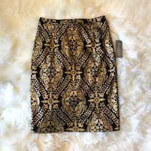 Eva Mendes Black/Gold Sequin Skirt